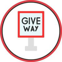 Give Way Vector Icon Design