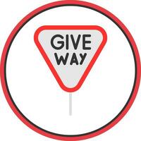 Give Way Vector Icon Design