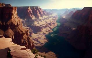 A Beautiful view of grand canyon , Generative AI Illustration. photo