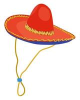 Sombrero. Mexican bright hat. Vector isolated illustration