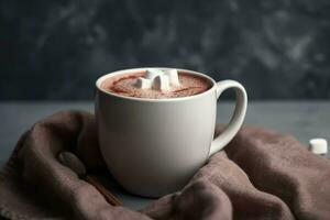 Hot chocolate mug fresh. Generate Ai photo