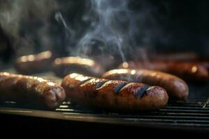 Grilled sausages. Generate Ai photo