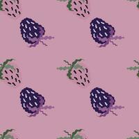 Cute strawberries seamless pattern. Doodle strawberry endless background. Hand drawn fruits wallpaper vector