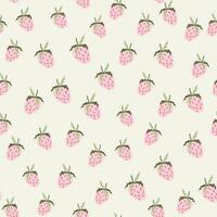 Cute strawberries seamless pattern. Doodle strawberry endless background. Hand drawn fruits wallpaper vector