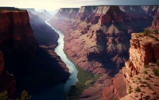 A Beautiful view of grand canyon , Generative AI Illustration. photo