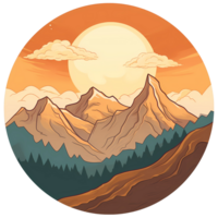 Ai generated mountain landscape clipart png