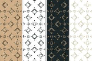 Seamless pattern set geometric and abstract background design vector
