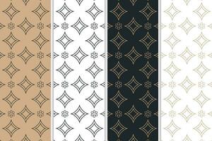 Seamless pattern set geometric and abstract background design vector