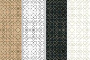 Seamless pattern set geometric and abstract background design vector