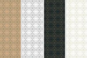 Seamless pattern set geometric and abstract background design vector