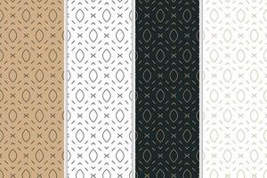 Seamless pattern set geometric and abstract background design vector
