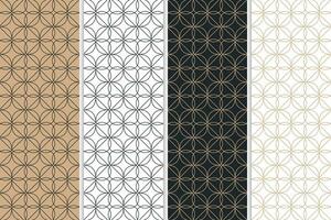 Seamless pattern set geometric and abstract background design vector