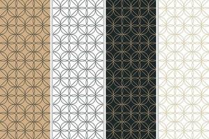 Seamless pattern set geometric and abstract background design vector