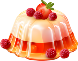 A burst of tangy indulgence, the pudding parfait is generously coated with a velvety strawberry sauce and adorned with an array of exquisite toppings. Generative AI png