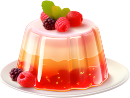 A burst of tangy indulgence, the pudding parfait is generously coated with a velvety strawberry sauce and adorned with an array of exquisite toppings. Generative AI png