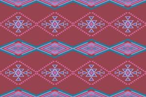 étnico resumen ikat sin costura modelo en tela.tribal indio y maxican estilo. diseño para fondo, fondo de pantalla, ilustración, tela, ropa, alfombra, textil, batik, bordado. vector