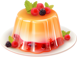 une éclater de acidulé indulgence, le pudding parfait est généreusement recouvert avec une velouté fraise sauce et orné avec un tableau de exquis garnitures. génératif ai png