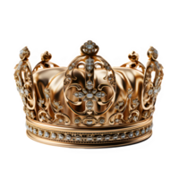 king crown isolated on transparent background ,royal crown cut out png ,generative ai