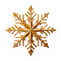 golden snowflake isolated on transparent background ,christmas ornament cut out png ,generative ai