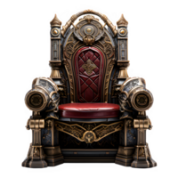 seat of the royal throne isolated on transparent background ,golden throne chair ,generative ai png