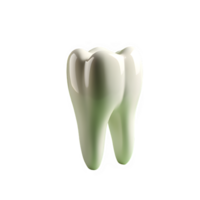 white tooth isolated on transparent background ,single plastic tooth cut out png ,generative ai