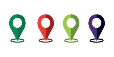 Modern map marker. location pin sign. map pin icon set vector