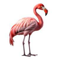 pink flamingo bird isolated on transparent background ,exotic flamingo cut out png ,generative ai
