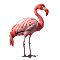 Rosa Flamingo Vogel isoliert auf transparent Hintergrund ,exotisch Flamingo Schnitt aus png ,generativ ai