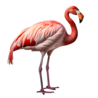 Rosa Flamingo Vogel isoliert auf transparent Hintergrund ,exotisch Flamingo Schnitt aus png ,generativ ai