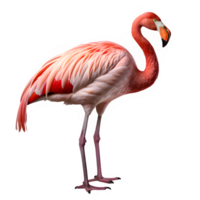 pink flamingo bird isolated on transparent background ,exotic flamingo cut out png ,generative ai