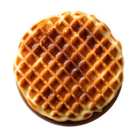 rond gaufre Couper en dehors isolé sur transparent Contexte png ,haut vue ,génératif ai