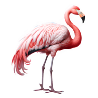 Rosa flamingo pássaro isolado em transparente fundo ,exótico flamingo cortar Fora png , generativo ai