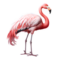 pink flamingo bird isolated on transparent background ,exotic flamingo cut out png ,generative ai