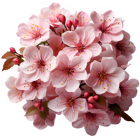 pink cherry blossoms isolated on transparent background ,japanese sakura png ,generative ai