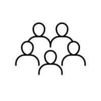 Group of people icon. Simple outline style. Staff, crowd, people, organisation, management, group, meeting, man, business, team, teamwork concept. Thin line symbol. Vector illustration isolated.