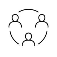 Work crew icon. Simple outline style. Partners, group, community, user, unity, collaboration, teamwork concept. Thin line symbol. Vector illustration isolated.