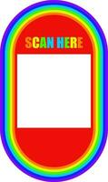 Frame border square qr code scan for retail shop rainbow pride colorful vector