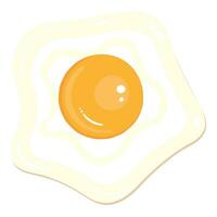 Fried egg one star shape morning simple food clipart color illustration vector