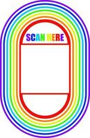 Frame border square qr code scan for retail shop rainbow pride and white vector