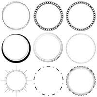 Frame border decoration circle set modern minimal vector image