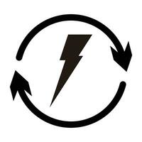 relámpago símbolo electricidad icono, energía concepto vector aislado en blanco antecedentes.