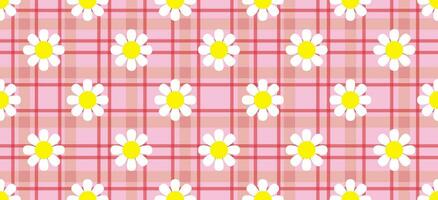 Daisy flower pattern. Beautiful White flower background. floral blossom daisy. Spring white flower design vector. Daisy's on a light pink background. Vector design for fabric, wrap paper, print card.