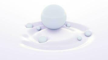 minimalistic 3d geometric shapes 4k animation is floating in a pool of milk video