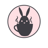 Bunny coffee or tea icon png