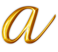 Golden lowercase alphabet letters png