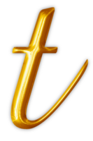 Golden lowercase alphabet letters png