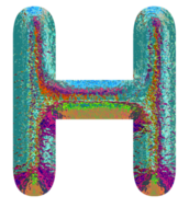 Holographic uppercase letters alphabet png