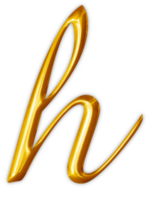 Golden lowercase alphabet letters png