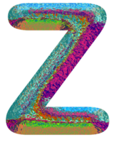 Holographic uppercase letters alphabet png