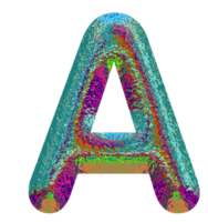 Holographic uppercase letters alphabet png